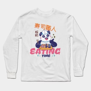 Panda Eating Time Design for food lovers Long Sleeve T-Shirt